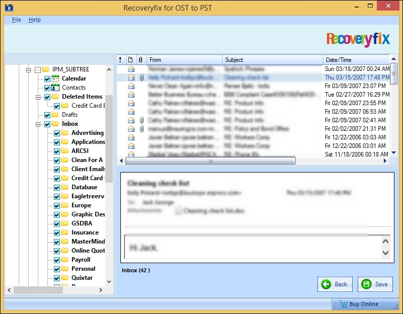 preview and select the folders